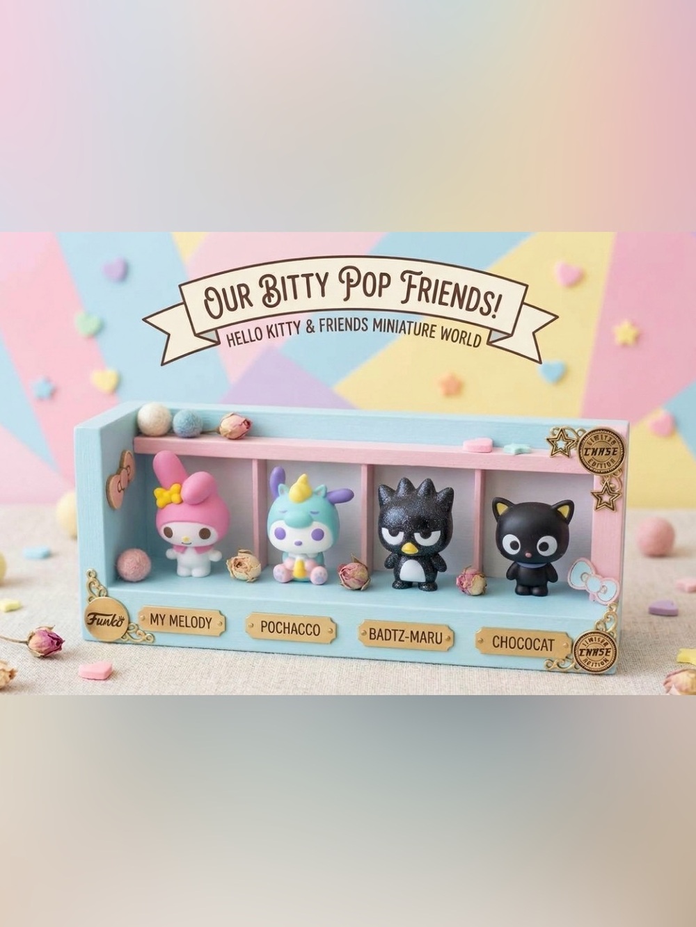 🐈⬛ Hello Kitty Bitty Pop Figures Chococat, Badtz-Mary, Pochacco and My Melody 🩷